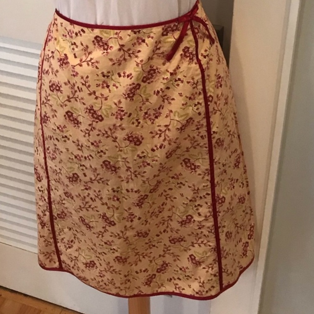 Marisa Christina Vintage Floral Print Cotton Skirt Size 10P
